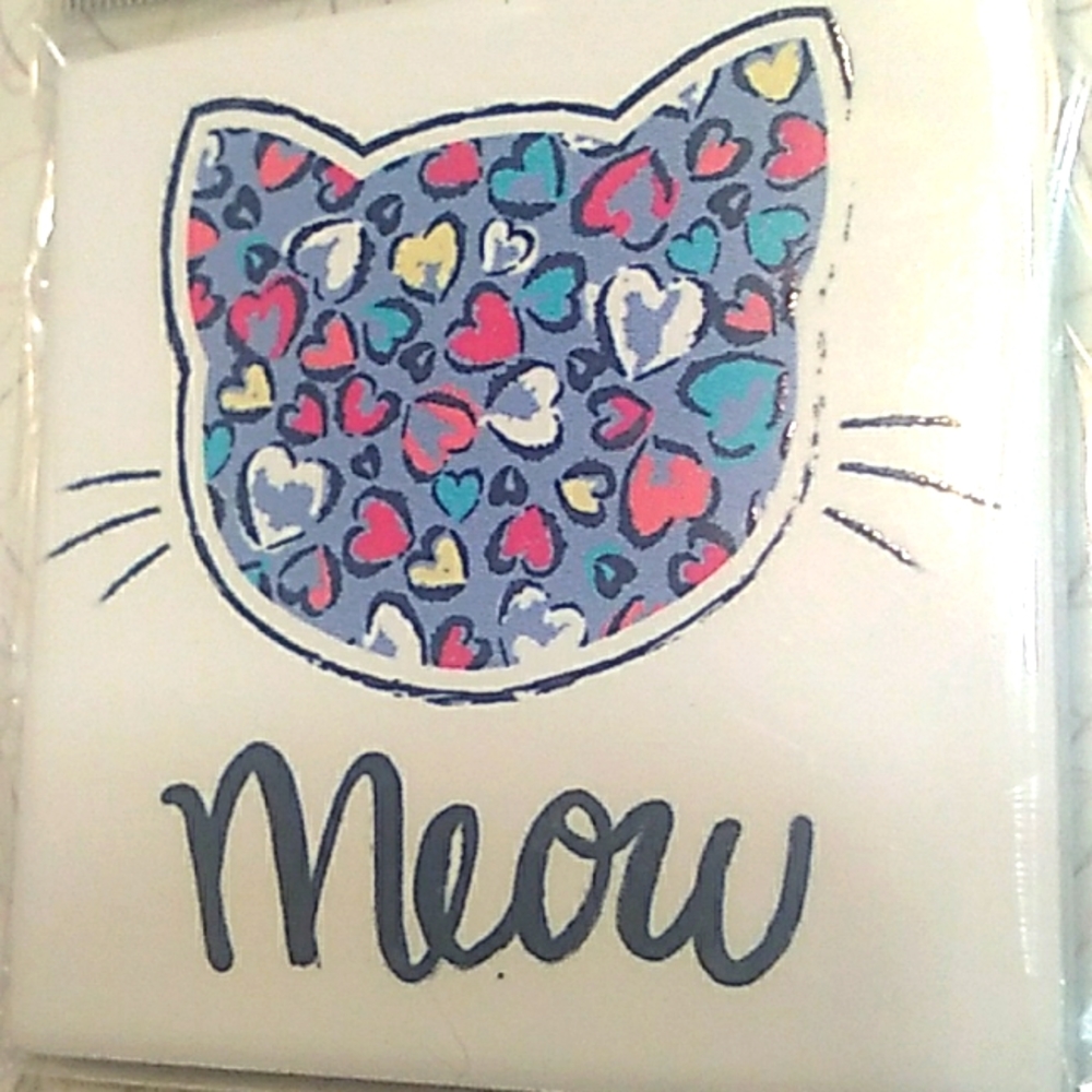 Cat Refrigerator MAGNET CATS face with word MEOW
